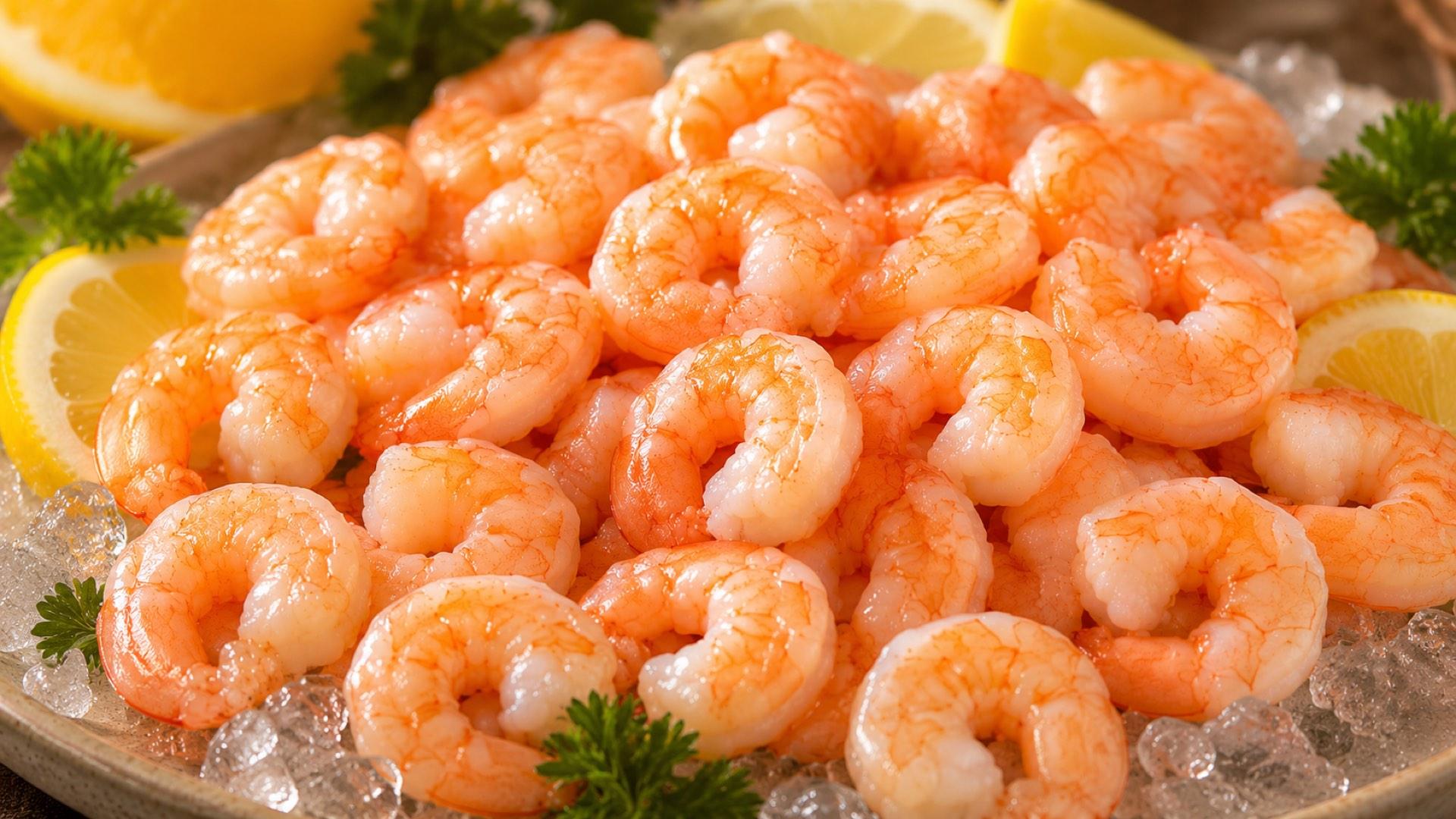 Premium large shrimp beautifully plated and ready to cook